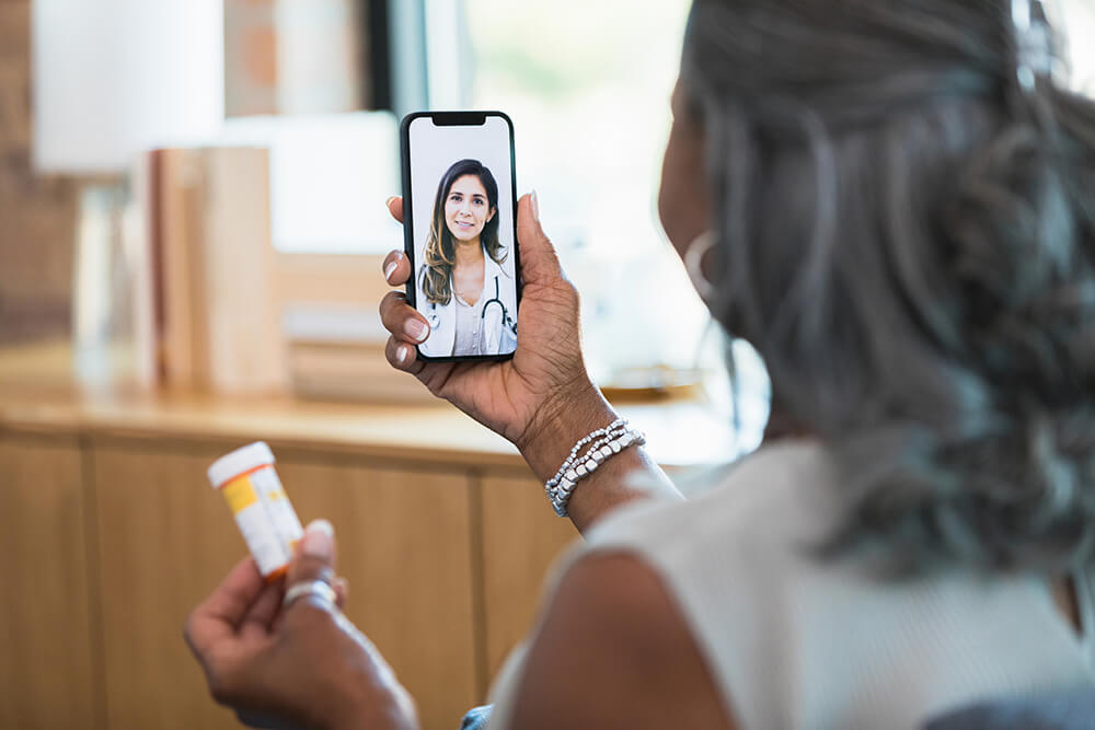 patient talking to doctor on video call