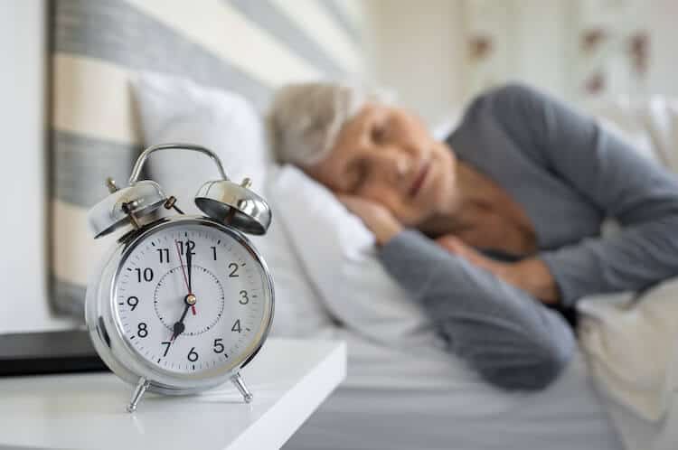 Senior woman sleeping.
